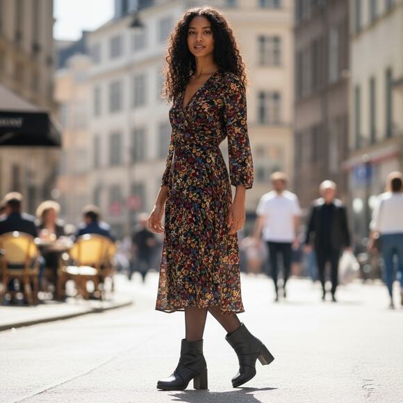 Amazing Vintage Y2K 2000s Candies Black Chunky Platform Leather Heeled Boots 9 - Picture 2 of 11